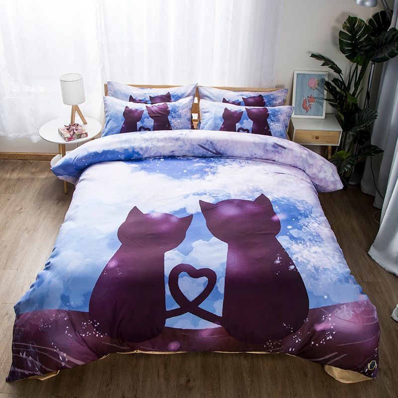 Gift Cute Cats Love Heart Print Wedding Bedding Set Duvet Cover Gift Cute Cats Love Heart Print Wedding Bedding Set Duvet Cover Pillowcase Twin Full Queen King Size Catalog From Shanlate