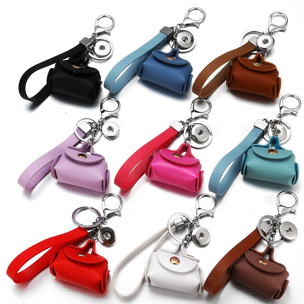 2020 New Design 18mm Snap Button Key Ring With Leather Keychain Gifts ...