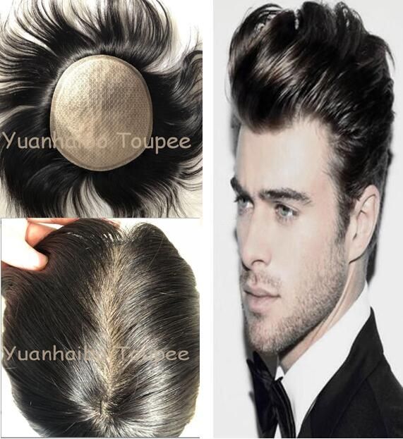Lace Wig For Black Men Toupee Mens Lace Stockings Full Silk Toupee