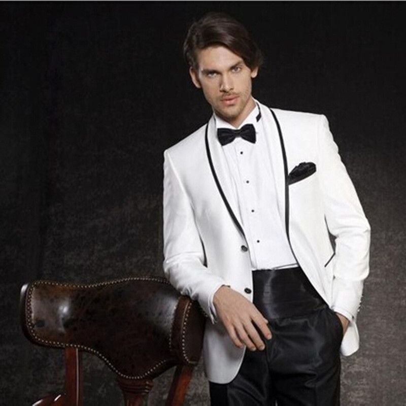 2019 2020 White Men S Dinner Party Prom Suits Groom Tuxedos New