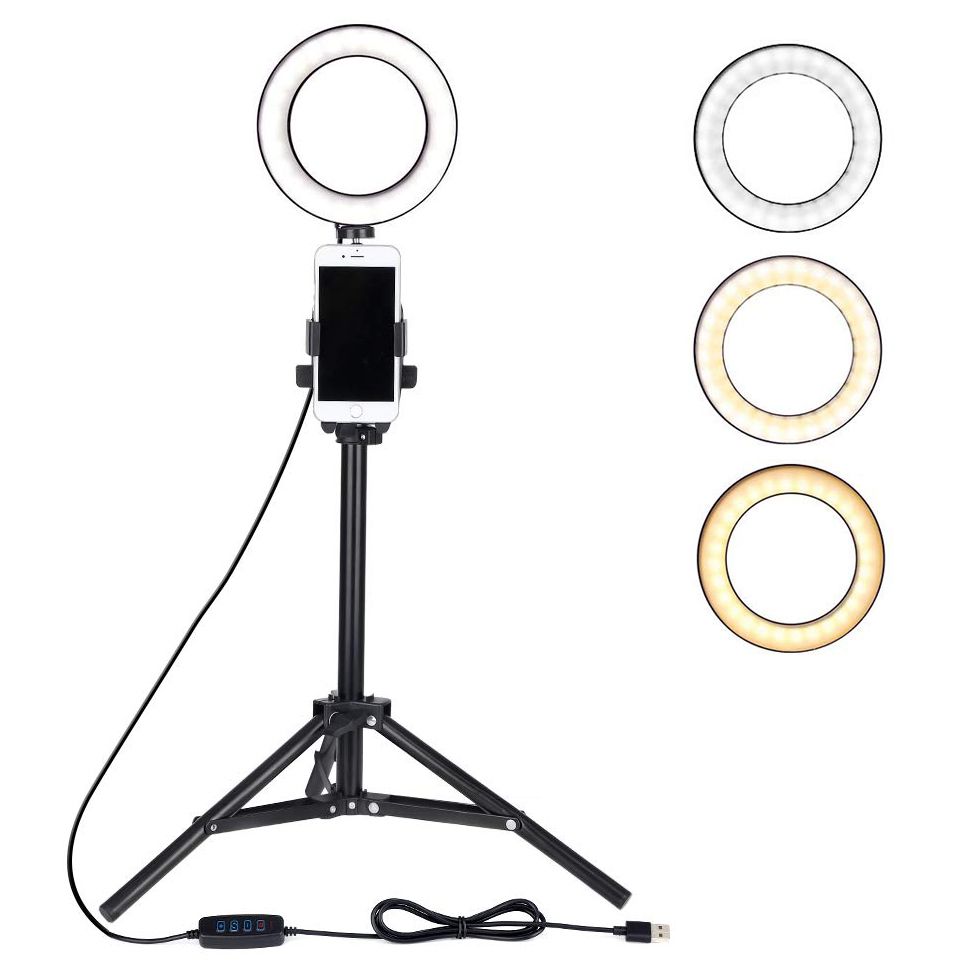 2021 Mini LED Camera Light With Cell Phone Holder Desktop LED Lamp From