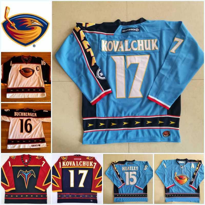 2019 NHL Atlanta Thrashers Jersey 17 Ilya Kovalchuk Premier Hockey Jersey 15 Dany Heatley 39 