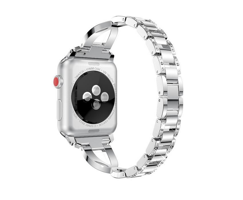 Nouveau pour 38mm 40mm 42mm 44mm Bracelet Bracelet Diamant De Luxe pour Apple Watch Série iWatch 1 2 3 4 Bracelet en acier inoxydable