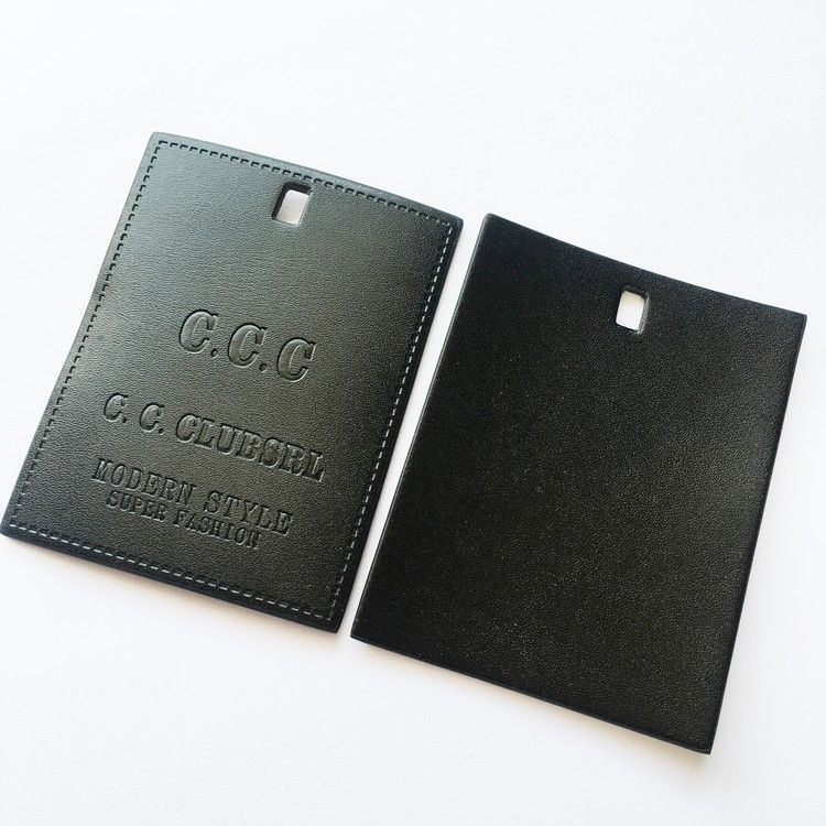 2020 Customized PU Hang Tag For Bags Leather Garment Tags For Brand
