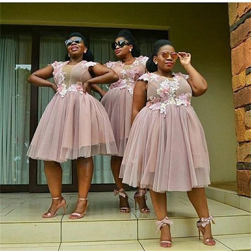  South  African  Short Bridesmaid  Dresses  2019 New Keen 