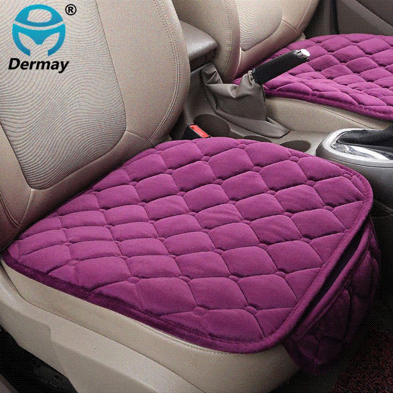 Dermay 1pc Plush Car Seat Covers Protector Driver Chair Pad Styling Velvet Winter Warm Cushion Auto Accessories 11color