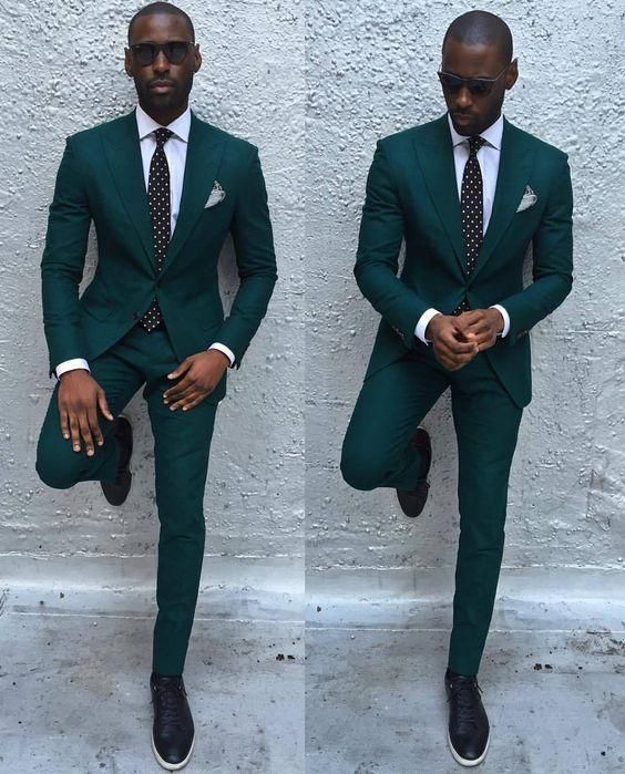 2020 Dark Green Slim Men Suits 2017 Handsome Mens Wedding