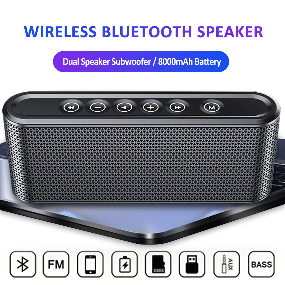 2020 X6 Portable Wireless Bluetooth Speaker 8000mAh 2 Channel 12 Hours