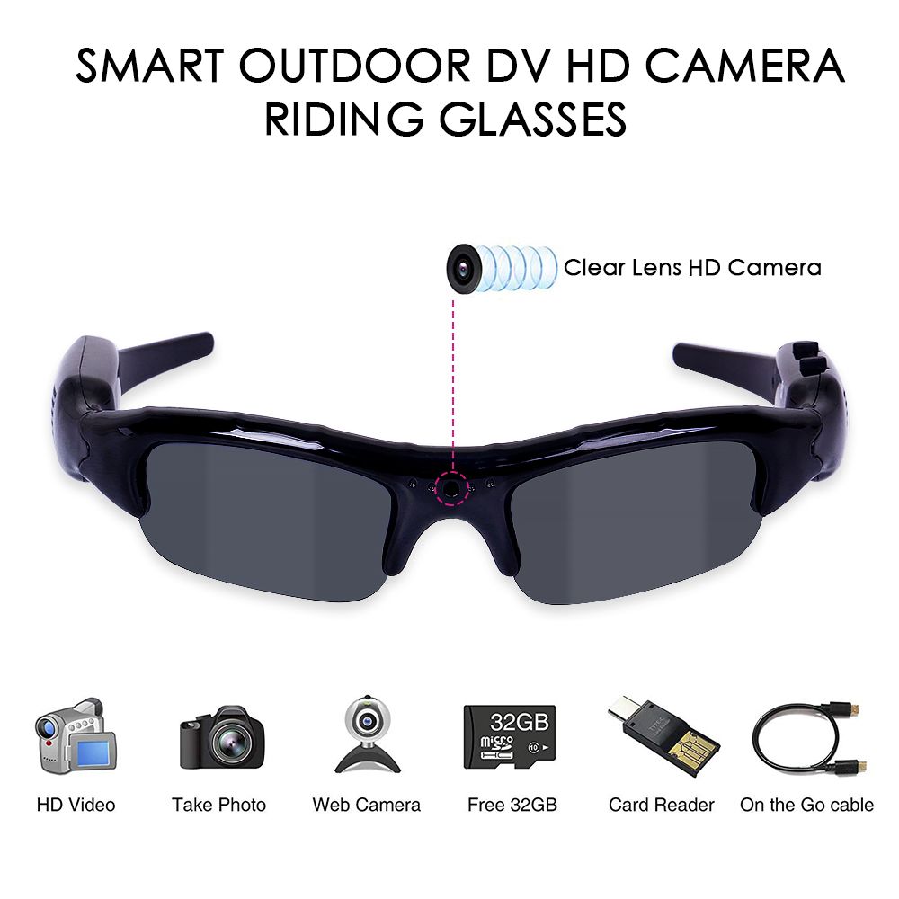 Glasses Camera Recording 3 In 1 Digital Video Camera Sunglasses UV400