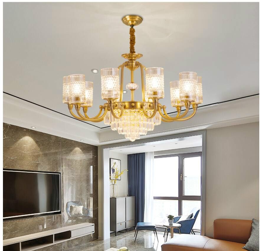 Modern Luxury Living Room Pendant Lights 6/8/10 Arms Nordic Bronze