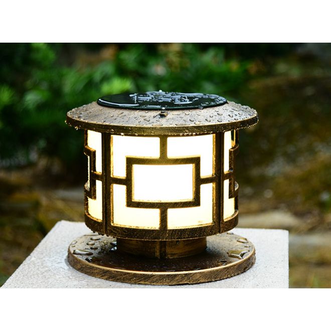 2020 Solar Power Led Round Post Lights Landscape Garden Light Gate