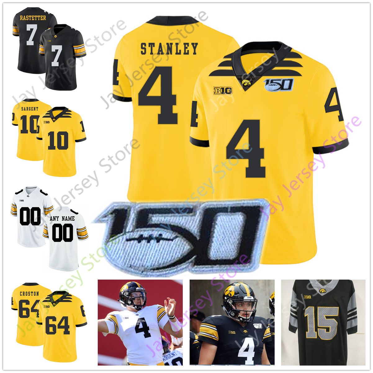 2020 Custom IOWA Hawkeyes Football Jersey College 12 Brandon Smith 3