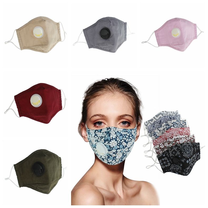 2021 Breathing Valve Mask Adjustable Face Masks Adult Washable Face