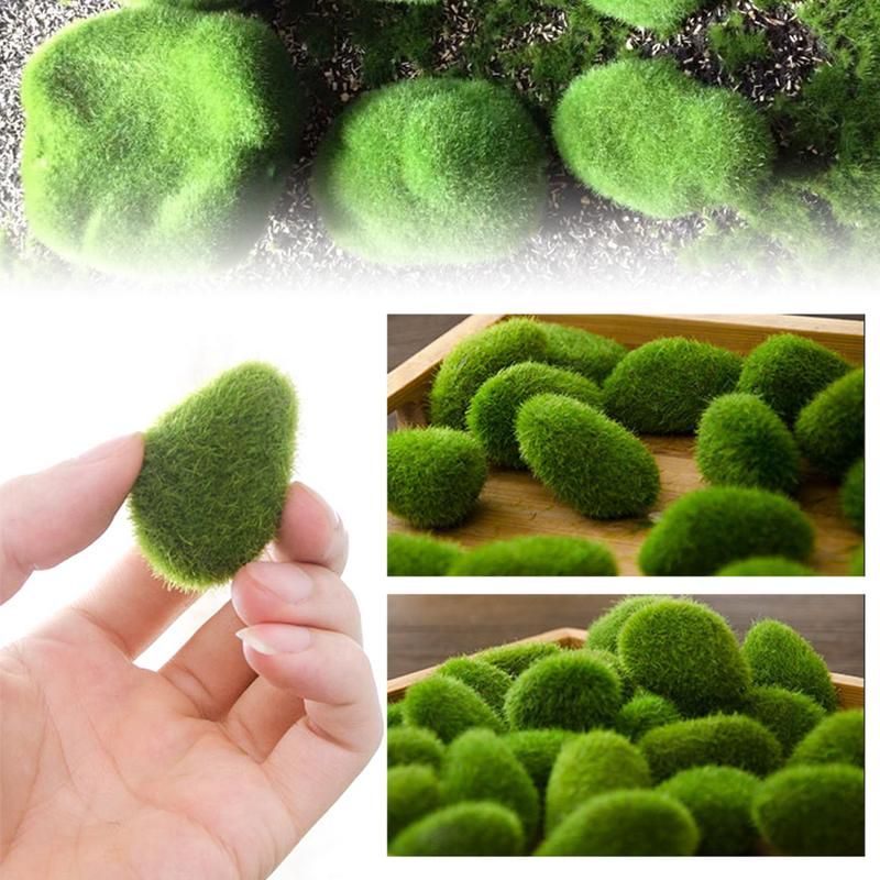 2019 Artificial Green Moss Ball Fake Stone Simulation Plant Diy
