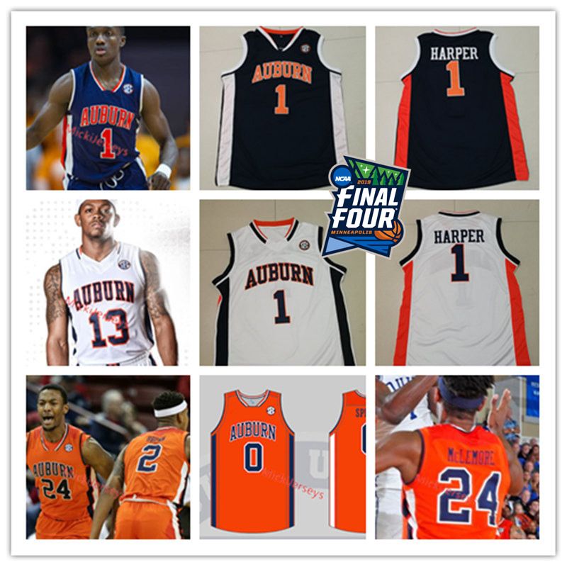 Custom Auburn 2019 Final Four Basketball Jersey 1 Jared Harper 2 Bryce