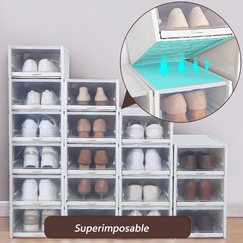 2020 38 Push Drawer Type Shoe Box Shoe Portable Stackable Plastic See