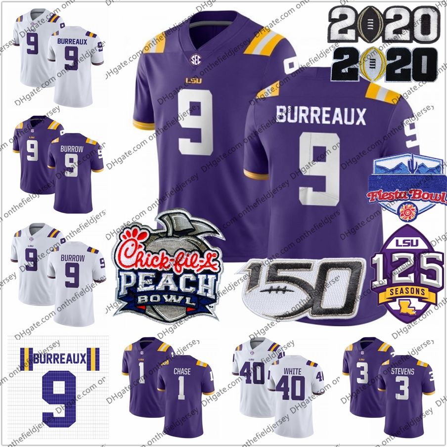 2019 NCAA 2020 LSU Tigers BURREAUX 9 Joe Burrow 1 Ja'Marr Chase 7 Grant Delpit 22 Clyde Edwards 