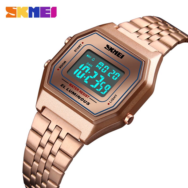 rose gold digital watch women's