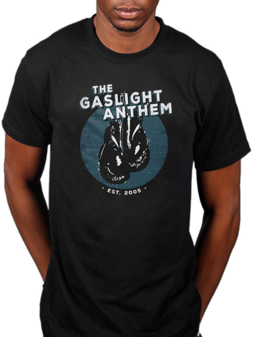 Offizielle Gaslight Anthem Boxhandschuhe T Shirt Sink Or Swim American Slang
