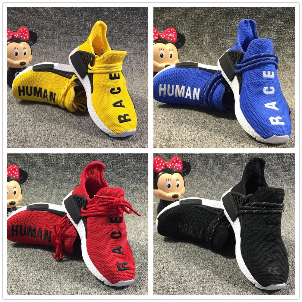Adidas NMD Infantil Pharrell Williams, raza humana, niños, niños, zapatos deportivos, niños y niñas al aire libre, zapatos para correr, Negro Amarillo Adidas NMD Infantil Pharrell Williams, raza humana, niños, niños, zapatos deportivos, niños y niñas al aire libre, zapatos para correr, Negro Amarillo