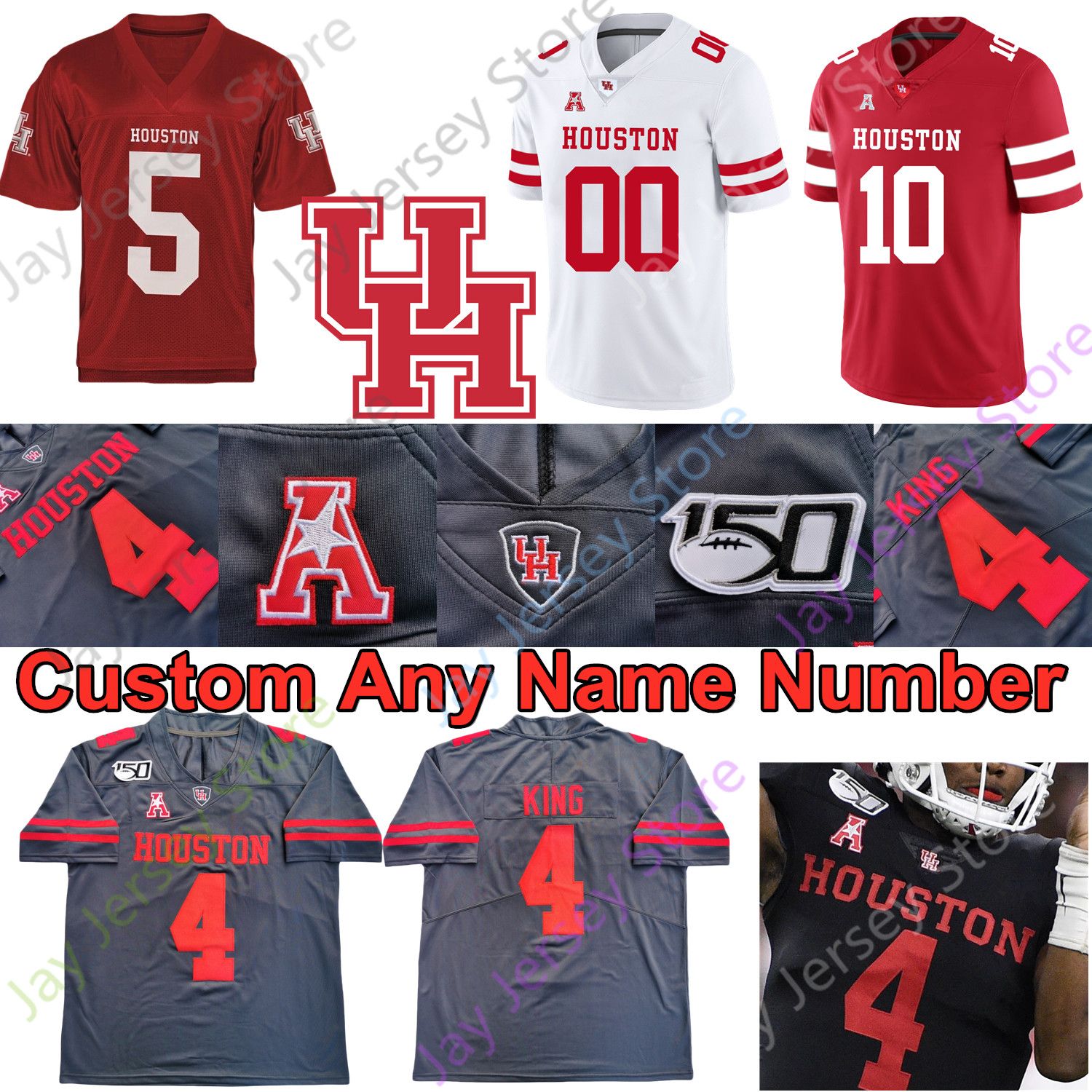 2021 Houston Cougars Football Jersey NCAA College Chandler Smith