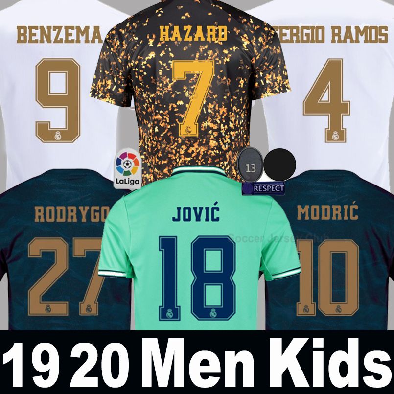 2020 Real Madrid EA Sports Soccer Jersey 19 20 HAZARD ISCO ...