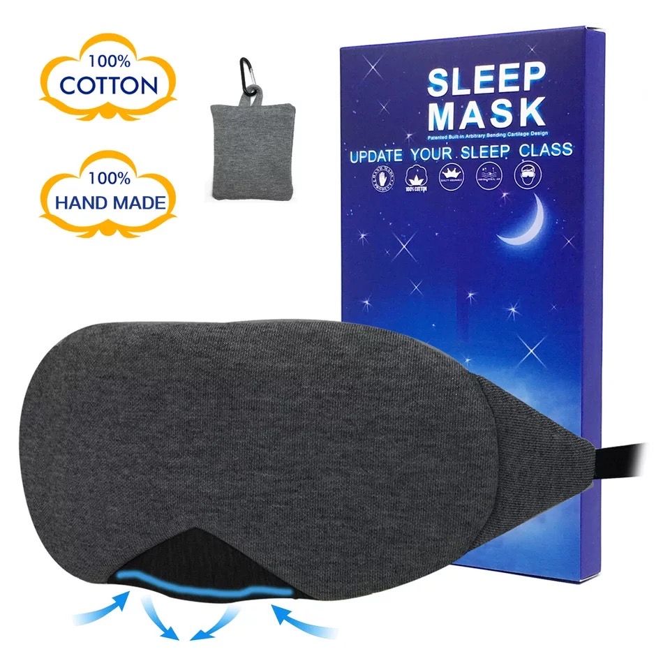 European USA Hot Selling Sleeping Eye Masks Cotton Air Permeable Blindfold Travel Rest Eyeshade
