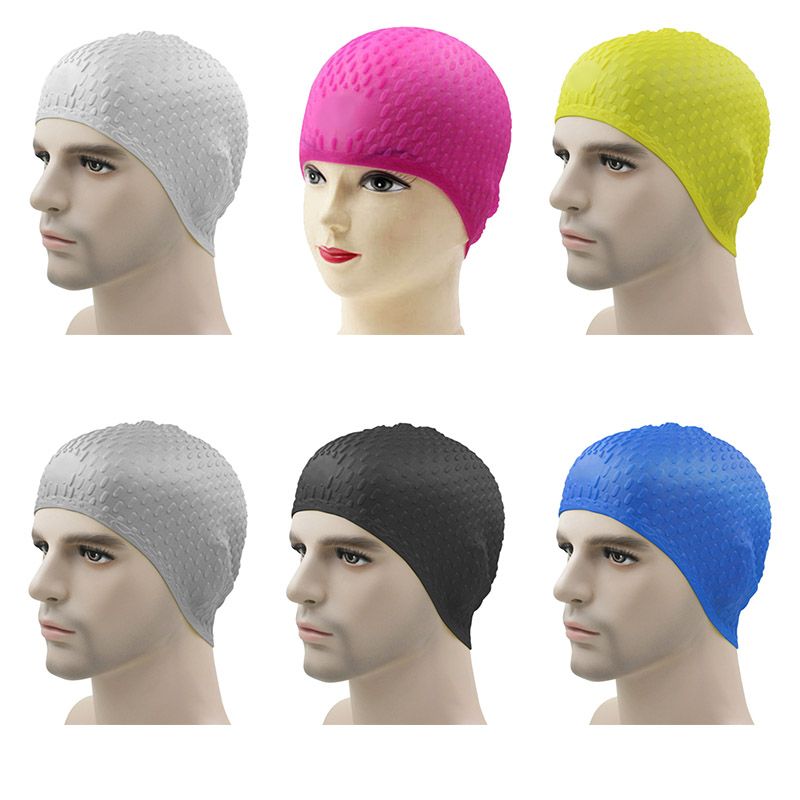 Unisex Elastic Silicone Waterproof Swimming Caps For Head