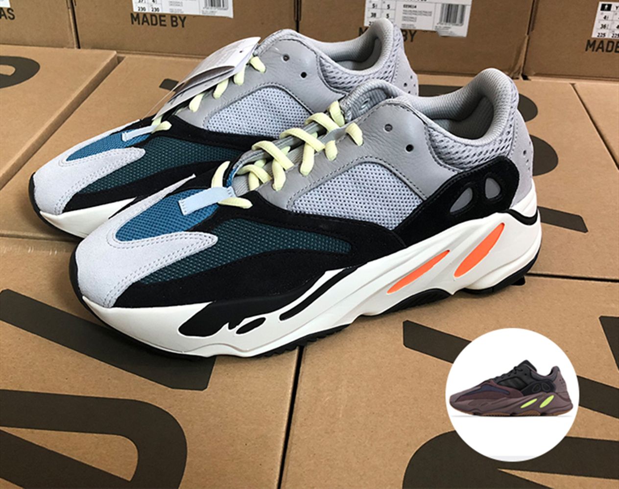 2019 Kanye 700 Mauve Running Shoes With Original Box Mens 700 Wave ...