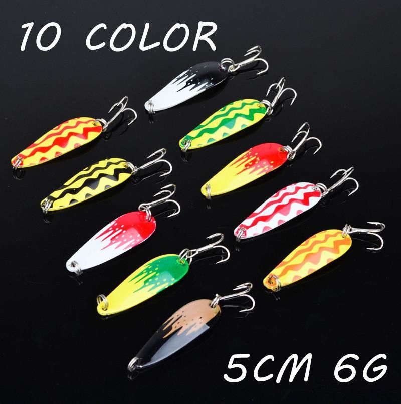 2020 5cm 6g Spoons Fishing Hooks Fishhooks 8 Hook Metal Baits & Lures