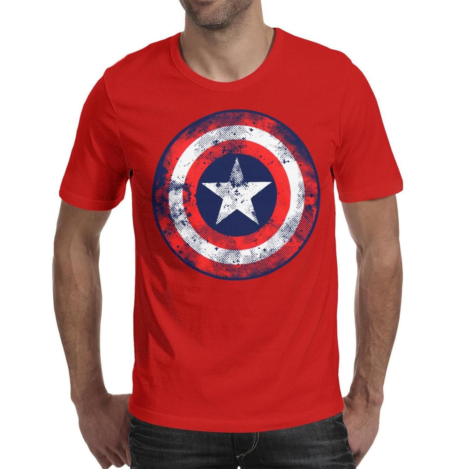 Maglietta a Maniche Corta per Uomo Capitan America