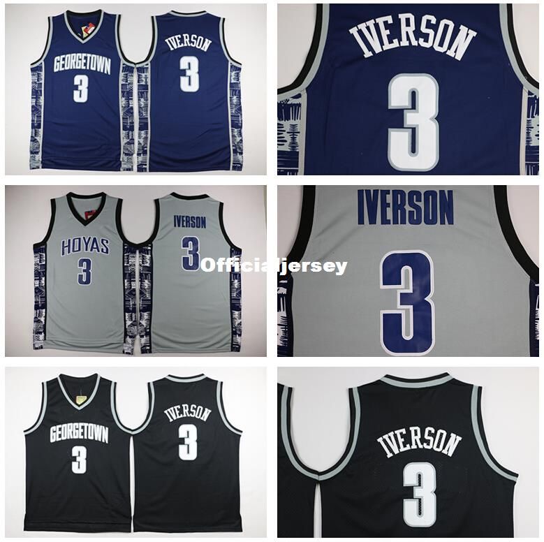 2020 Hoyas College 3 AI Jersey University Tean Black Blue