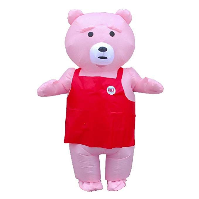 Adult Inflatable Costume Teddy Bear Blow Up Mascot Costume Halloween