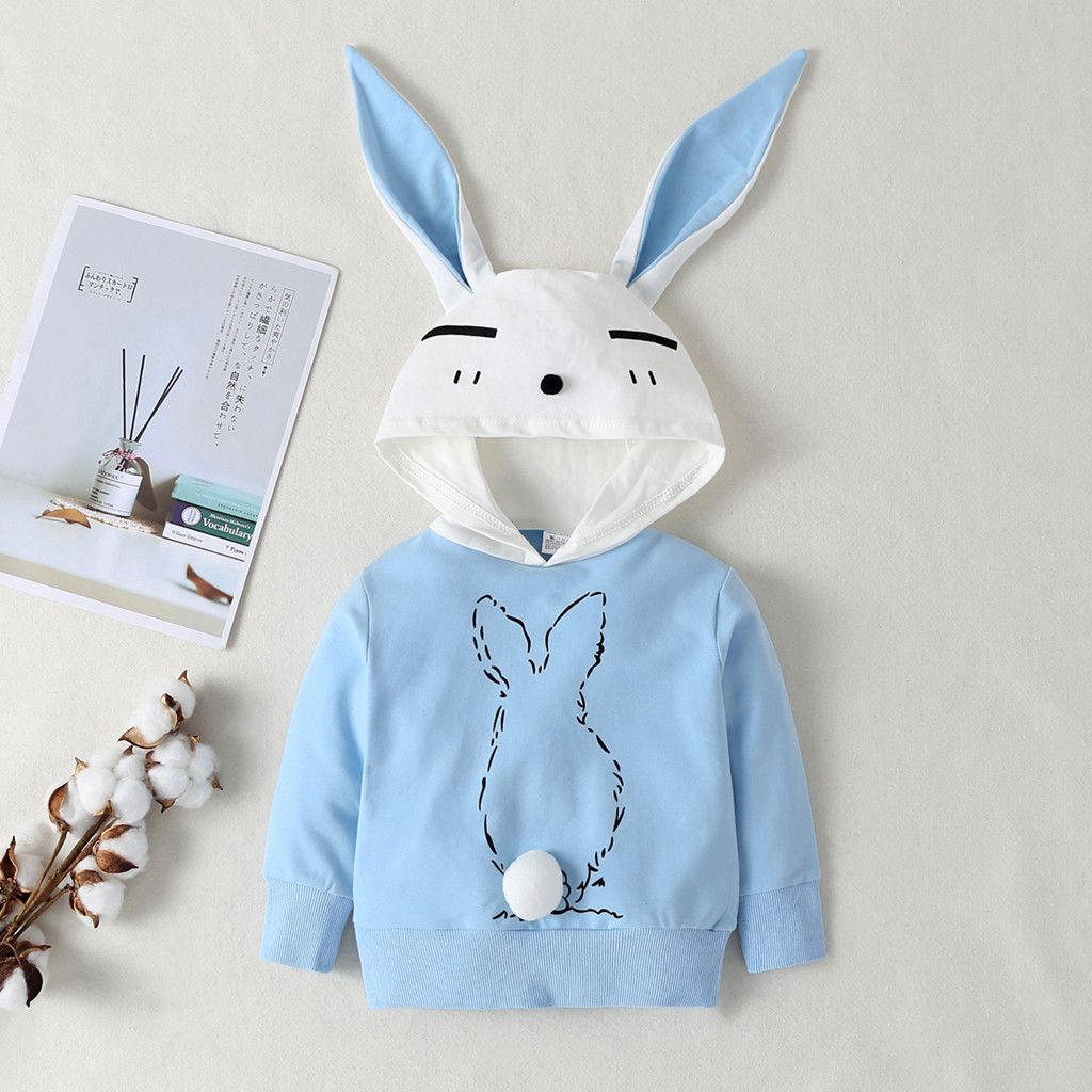 Hot Baby Girls Hooded Coat Jacket Toddler Kids Rabbit Ear Hoodies Outfit Clothes