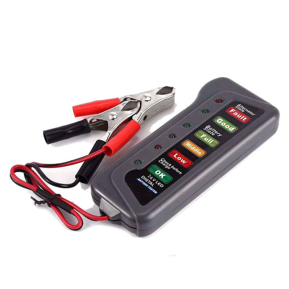 2020 12V Auto Car Digital Battery Tester Alternator 6 LED Light For