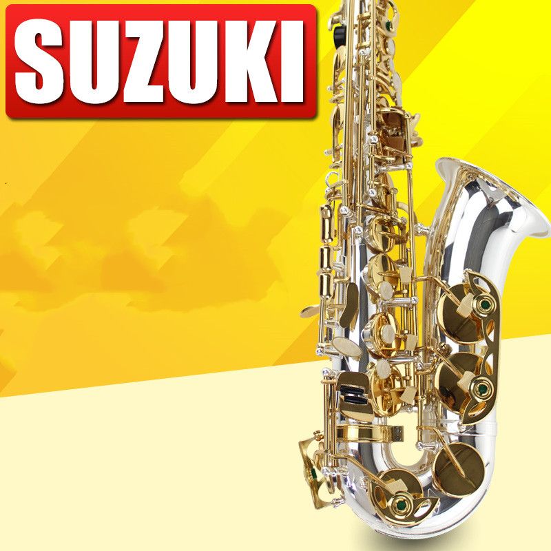 Alto Saxophone New Japanese Alto Saxophone SZKA X818GS Musical Instrument Silver Plated Gold Key