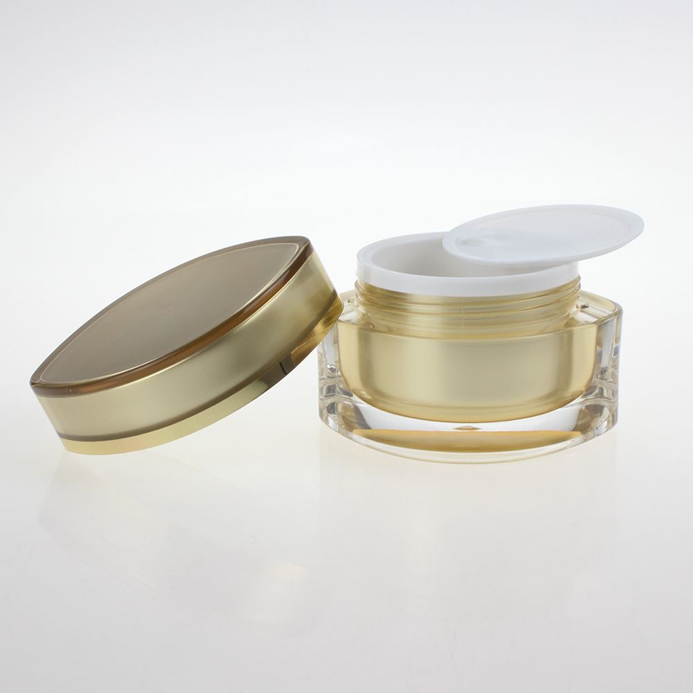 Face Cream Jar 50g,Plastic Gold 50 Ml Cream Jar With Gold Cap From