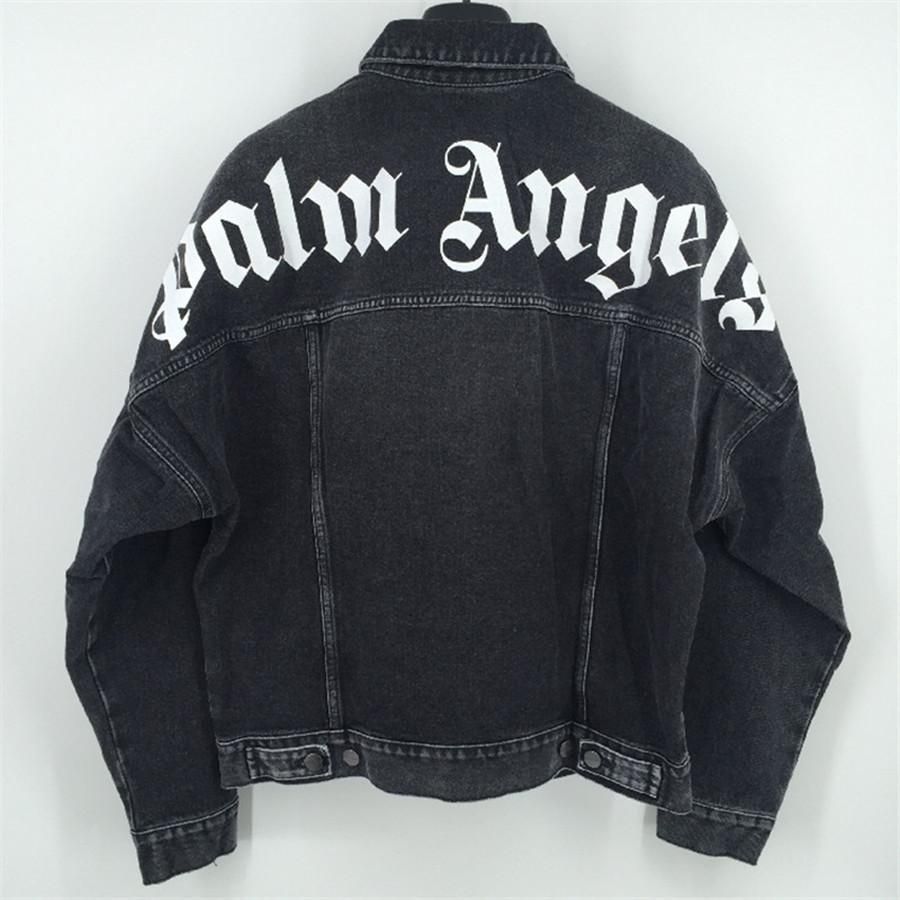 Palm Angels Denim Jacket Women MenStreetwear Fashion Best Quality Loose ...