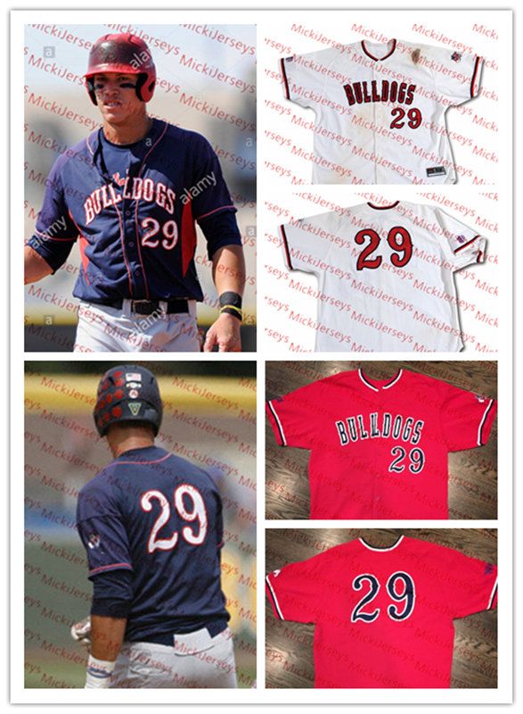 2019 Mens NCAA Fresno State Bulldogs Aaron Judge COLLEGE Baseball Jersey Stitched Red White 29