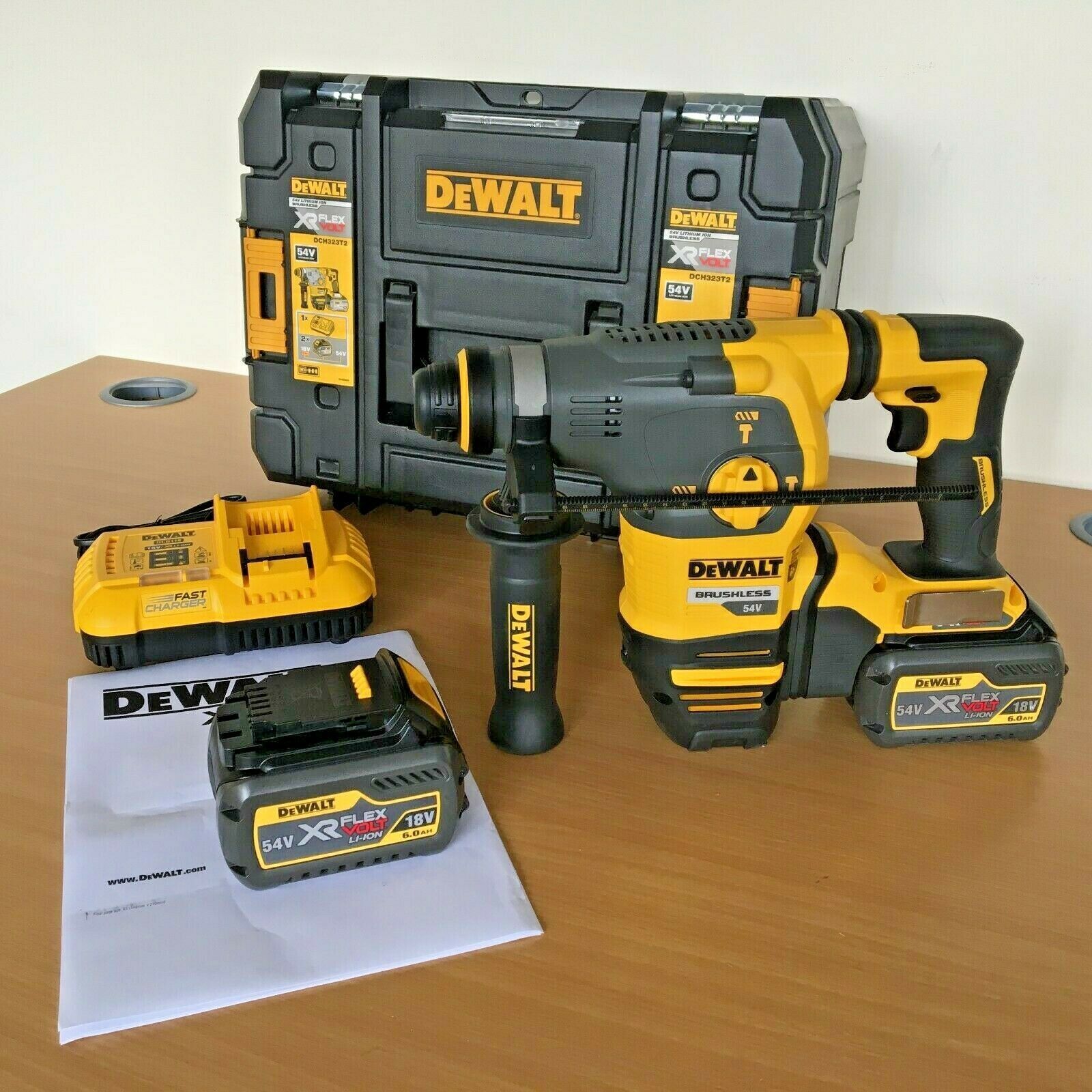 2020 Dewalt DCH323T2 GB 4.7KG 54V 2x 6.0AH LI ION XR Flexvolt Brushless