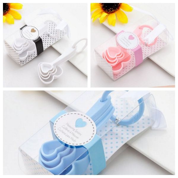 2019 20boxes Love Heart Baby Shower Measuring Spoon Favors For Baby