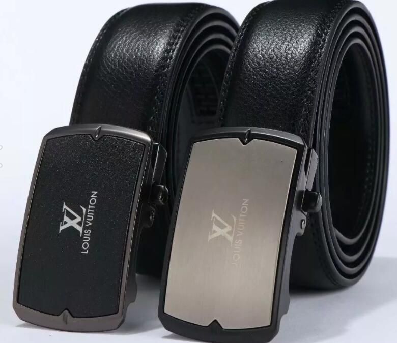 New Fashion Mens Business LV Belts Ceinture Automatic Buckle Genuine Leather Belts For Men Waist ...