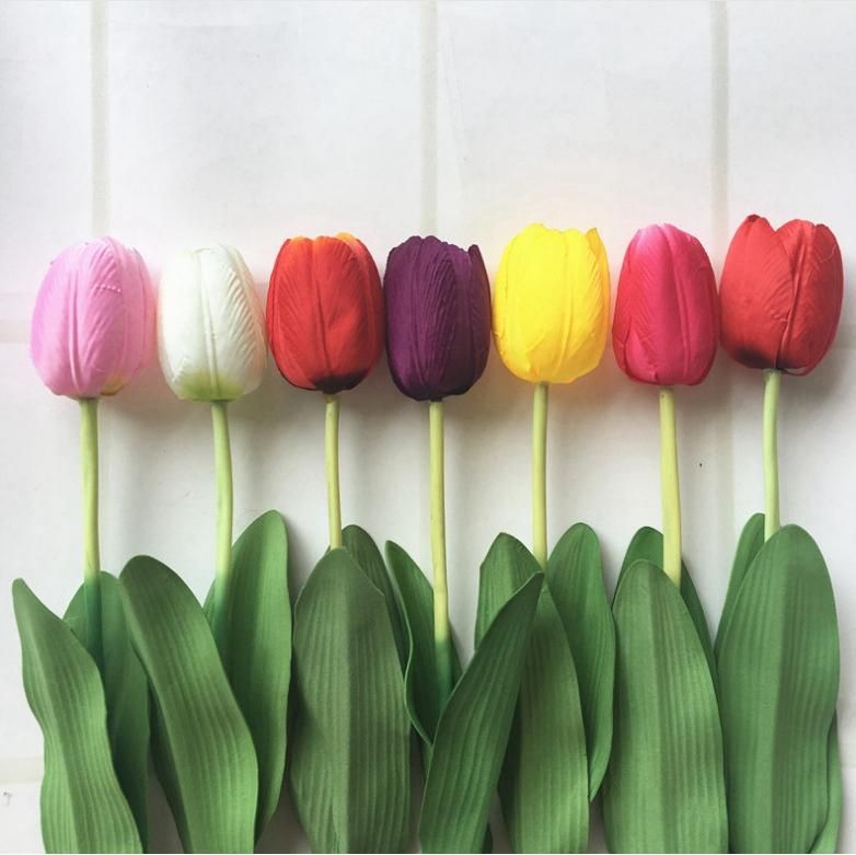 2021 Artificial Tulips Flowers Fake Tulip 63cm Fake Silk Single Real