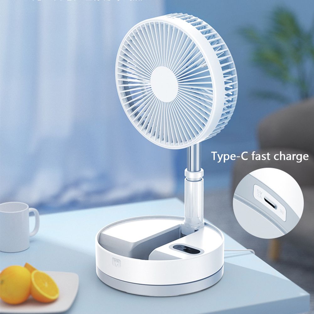 2021 3 In 1 4 Speed Electric Fan Usb Charging Ventilador Folding Telescopic Floor Supply Fan Air