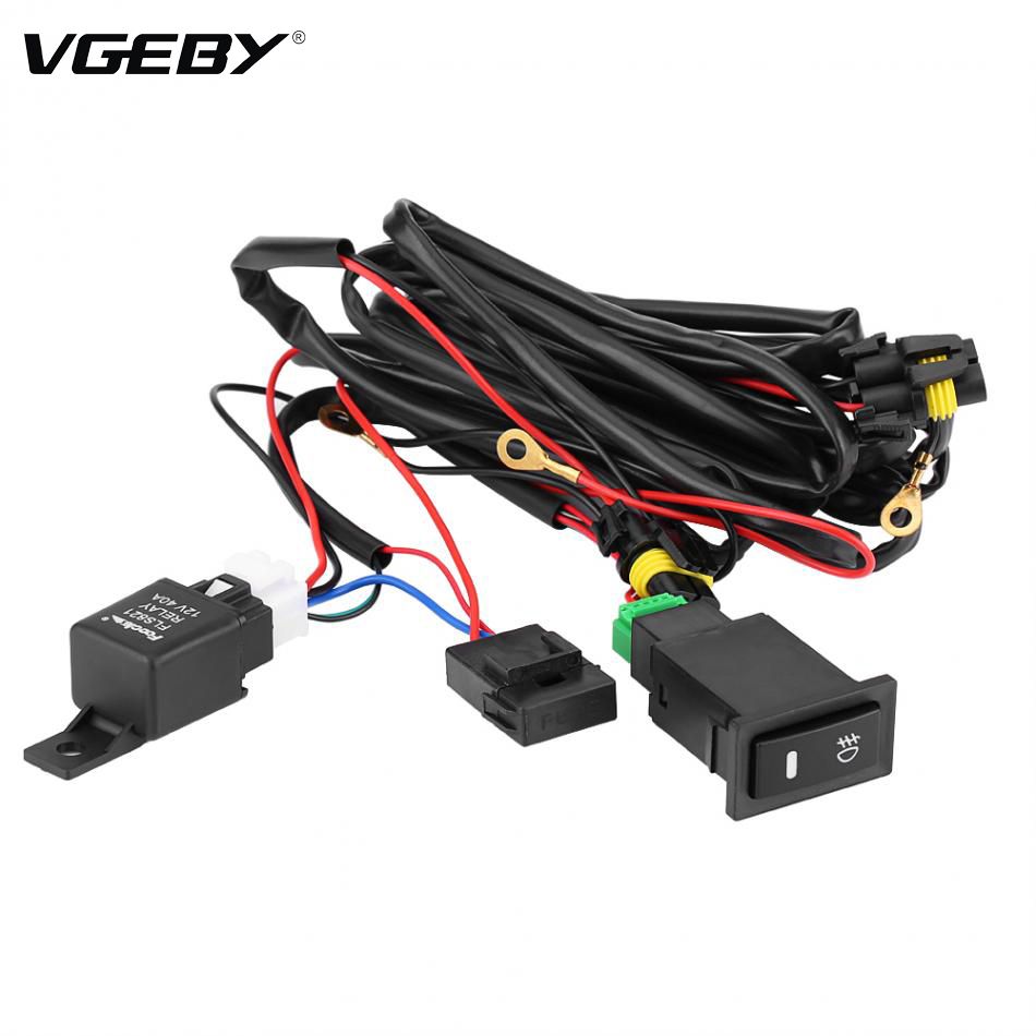 new wiring harness kit fuse relay switch 12v universal car led fog light on off switch car styling 12v Wiring Harness led light bar wiring harness kit 180w