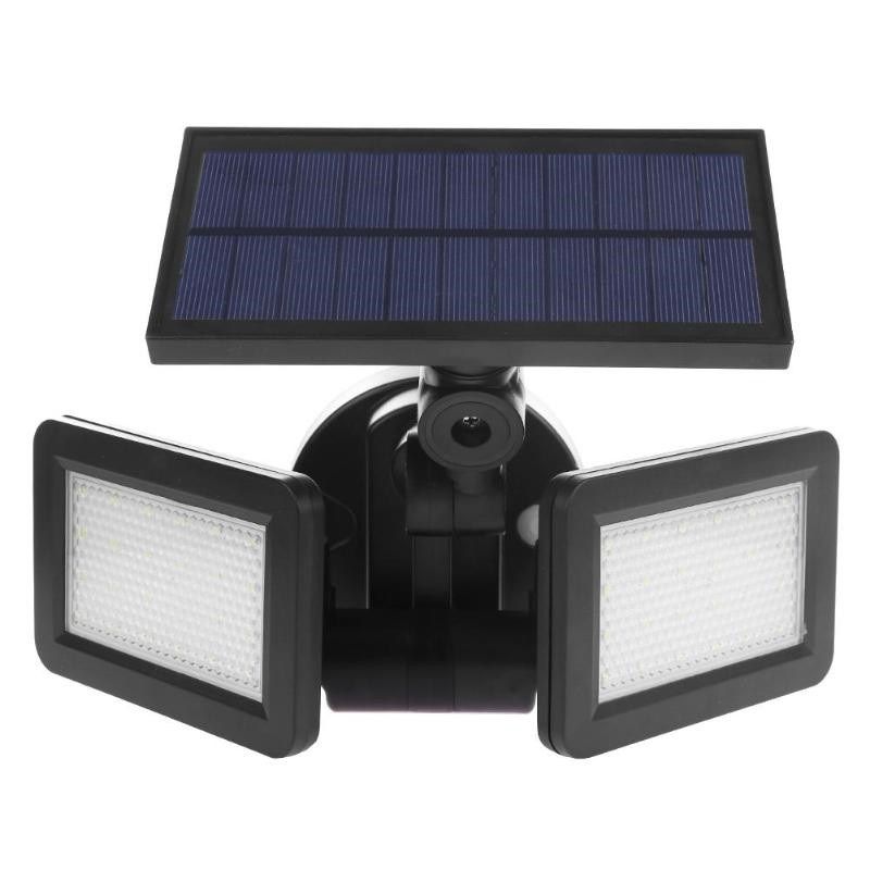 48leds Dual Head Solar Light Radar Sensor Spotlight Waterproof Outdoor Garden Super Bright Yard Flood Led Lamp