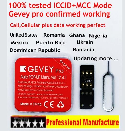2019 فتح عالمي لـ Gevey Pro Iccid Mcc Mode لأجهزة Iphone Xs Max
