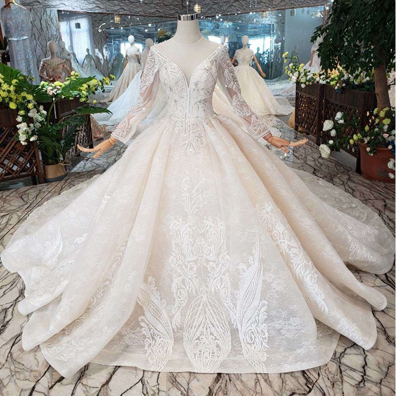  2019  Newest Design Lebanon  Wedding  Dresses  Long Tulle 