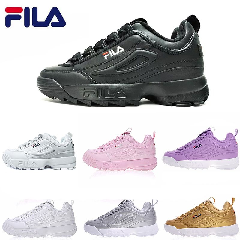 Acheter 2019 Chaussure De Course Fila II 2 Chaussure Femmes Hommes Scarpe Blanc Noir Gris Rose Dame Mens Baskets De Sport Zapatillas Chaussure De Course À