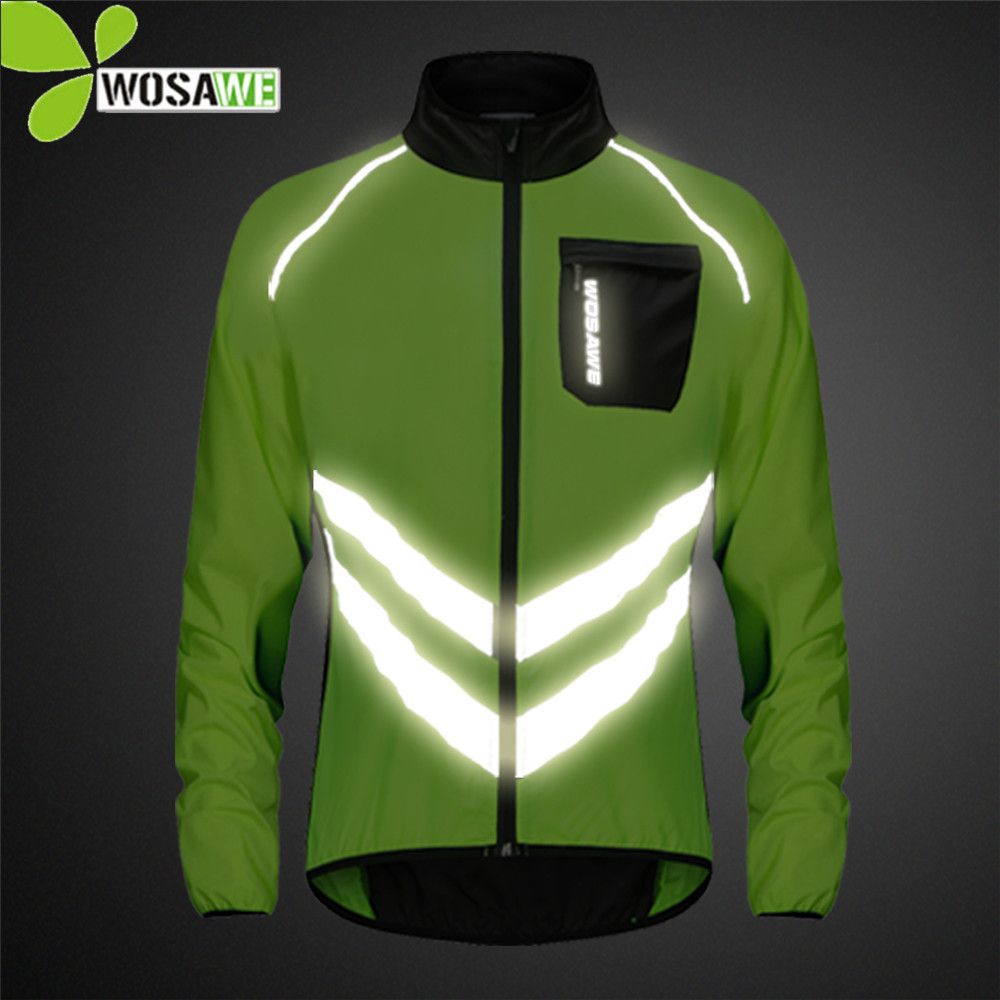Reflective Cycling Clothing Man Long Sleeve Waterproof Lightweight Rain